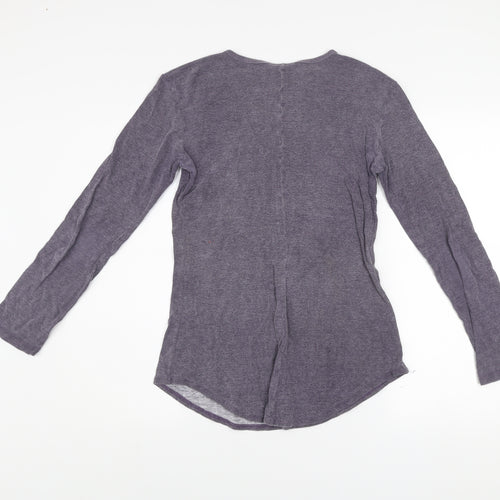 Diesel Womens Purple Long Sleeve Cotton Basic T-Shirt M