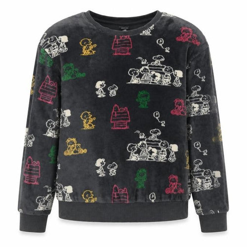 Marks and Spencer Girls Grey Snoopy Peanuts Pyjama Top 9-10 Years Velour