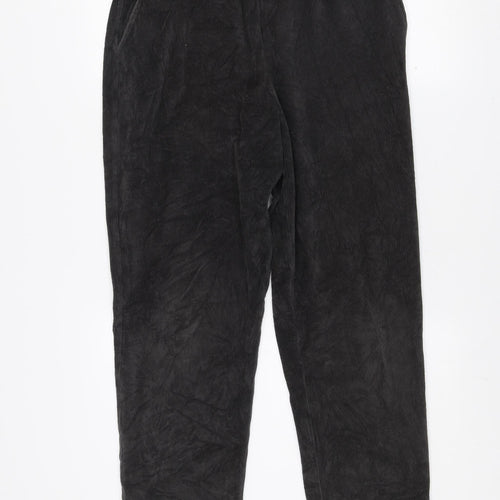 Lands' End Men's Black Corduroy Elastic Waist Trousers Size M