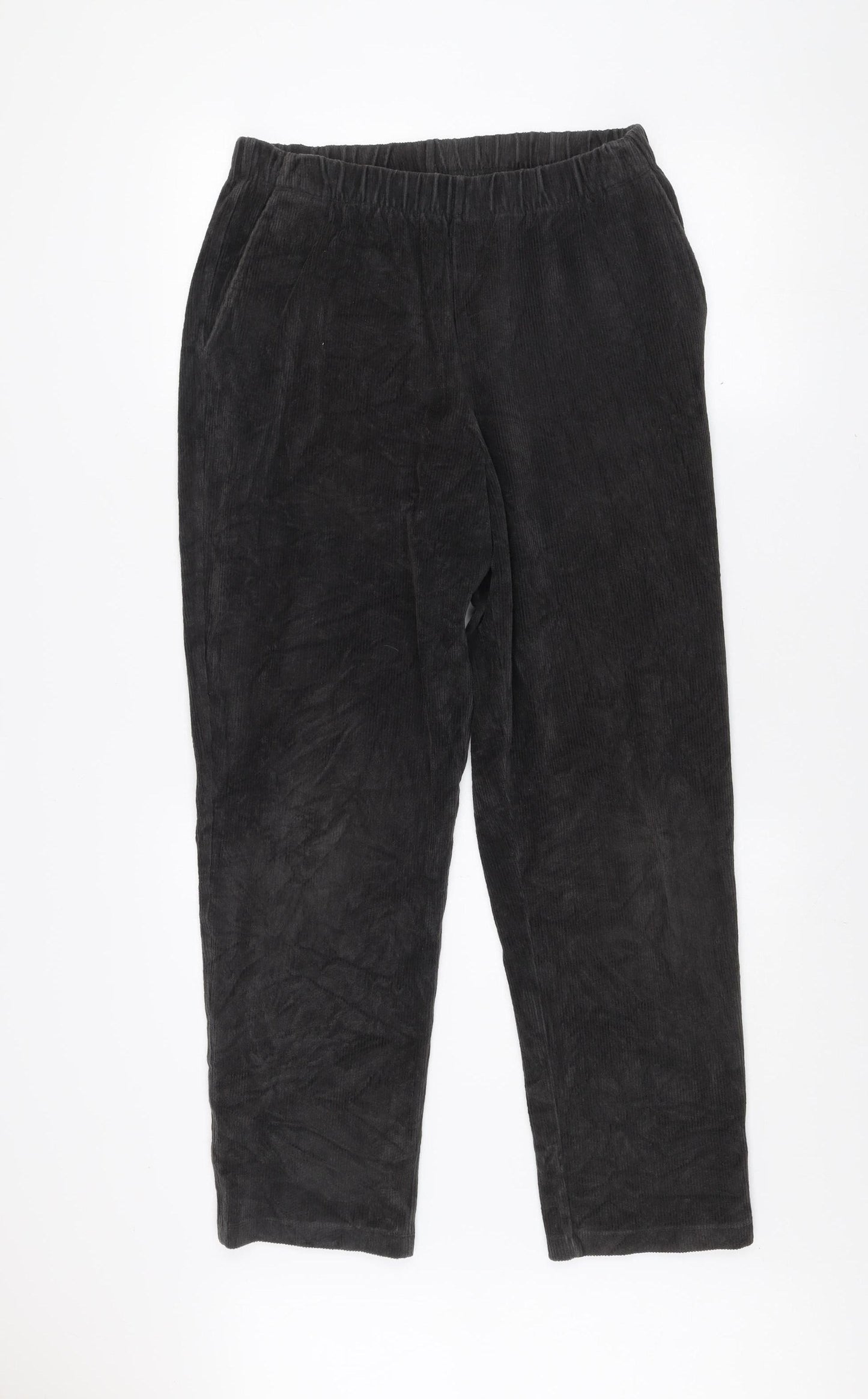 Lands' End Men's Black Corduroy Elastic Waist Trousers Size M