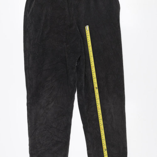 Lands' End Men's Black Corduroy Elastic Waist Trousers Size M