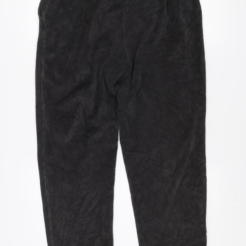 Lands' End Men's Black Corduroy Elastic Waist Trousers Size M