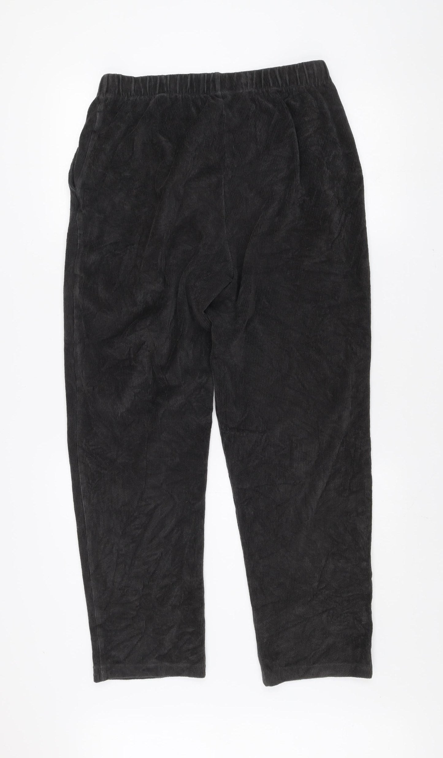 Lands' End Men's Black Corduroy Elastic Waist Trousers Size M
