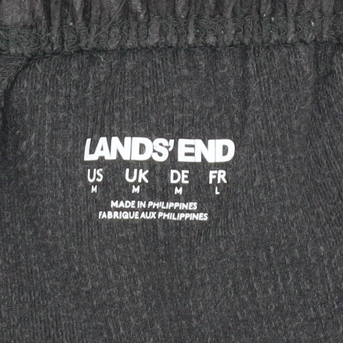 Lands' End Men's Black Corduroy Elastic Waist Trousers Size M