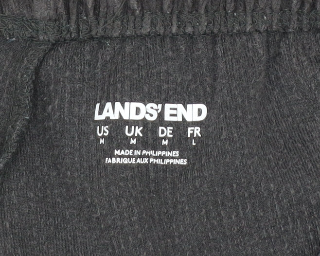 Lands' End Men's Black Corduroy Elastic Waist Trousers Size M