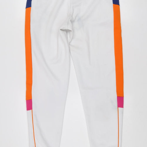 Ellesse Womens White Jogger Trousers Size 10 Colourblock Polyester Gym Pants