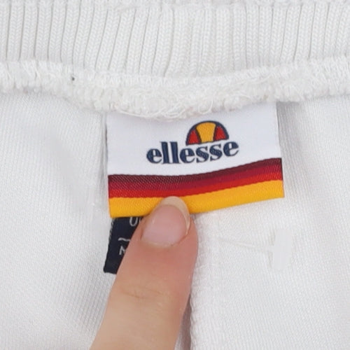 Ellesse Womens White Jogger Trousers Size 10 Colourblock Polyester Gym Pants