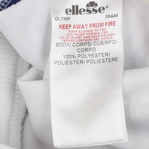 Ellesse Womens White Jogger Trousers Size 10 Colourblock Polyester Gym Pants