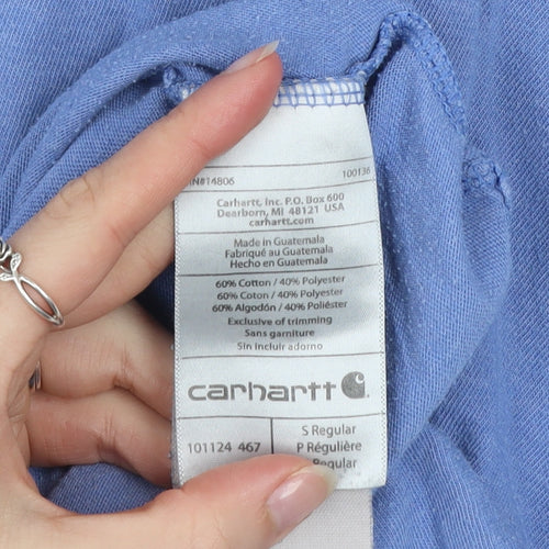 Carhartt Men's Blue Relaxed Fit Cotton Blend Crew Neck T-Shirt Size S