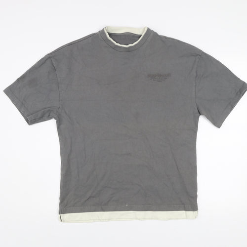 River Island Men's Grey Crew Neck Cotton T-Shirt Size S