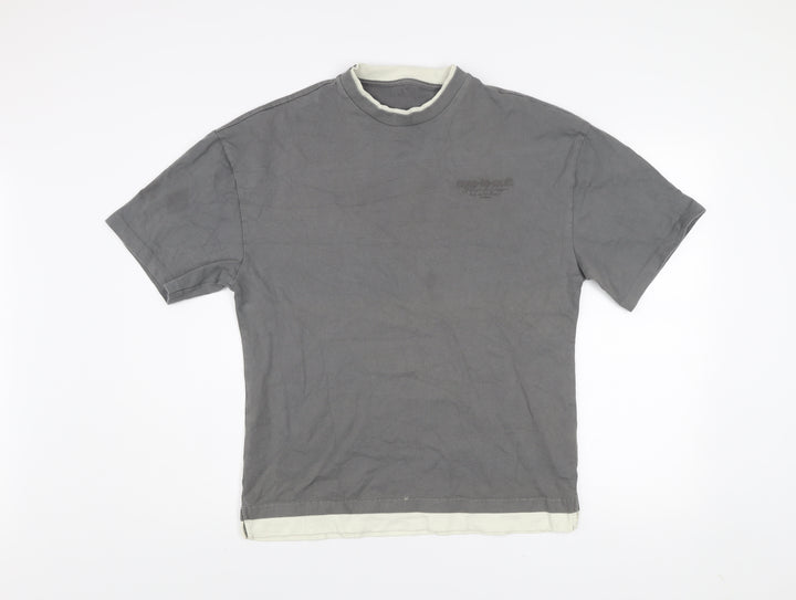 River Island Men's Grey Crew Neck Cotton T-Shirt Size S
