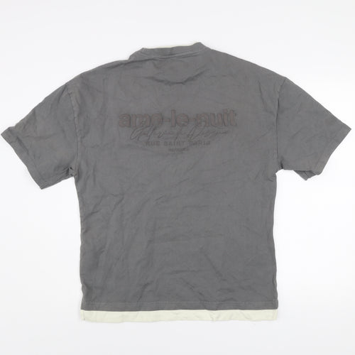 River Island Men's Grey Crew Neck Cotton T-Shirt Size S