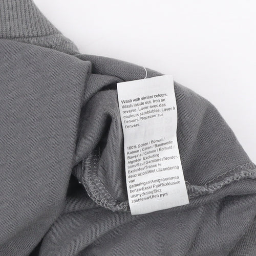 River Island Men's Grey Crew Neck Cotton T-Shirt Size S