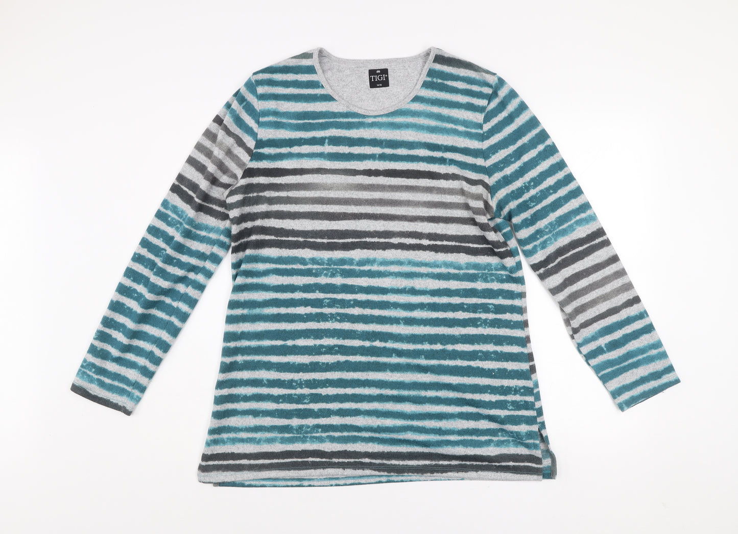 Tigi Womens Multicoloured Striped Long Sleeve Pullover Jumper Size 14