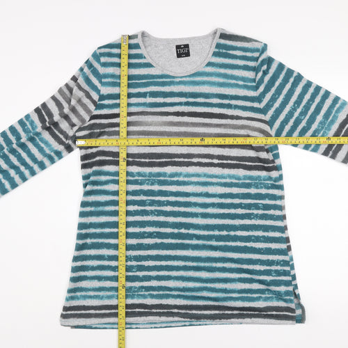 Tigi Womens Multicoloured Striped Long Sleeve Pullover Jumper Size 14