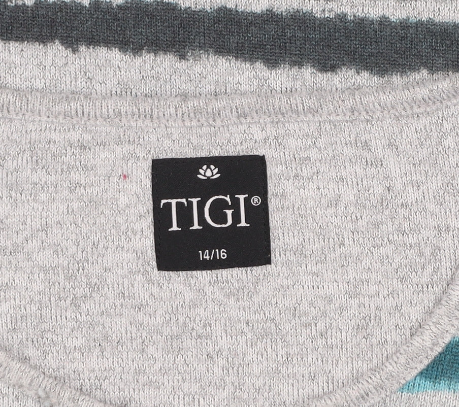 Tigi Womens Multicoloured Striped Long Sleeve Pullover Jumper Size 14