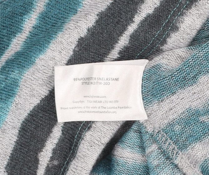 Tigi Womens Multicoloured Striped Long Sleeve Pullover Jumper Size 14