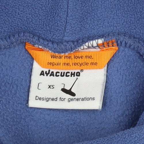 Ayacucho Womens Blue Cayley Pullover Fleece Hoodie XS