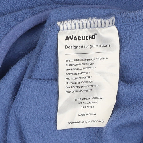 Ayacucho Womens Blue Cayley Pullover Fleece Hoodie XS