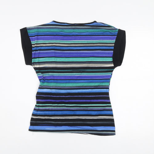 Roman Women’s Multicoloured Striped Wrap Blouse Size 12