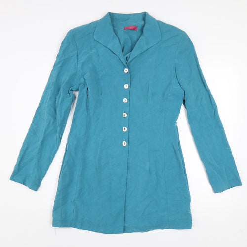 Richards Women’s Blue Long Blazer Jacket UK 12 Classic Modal