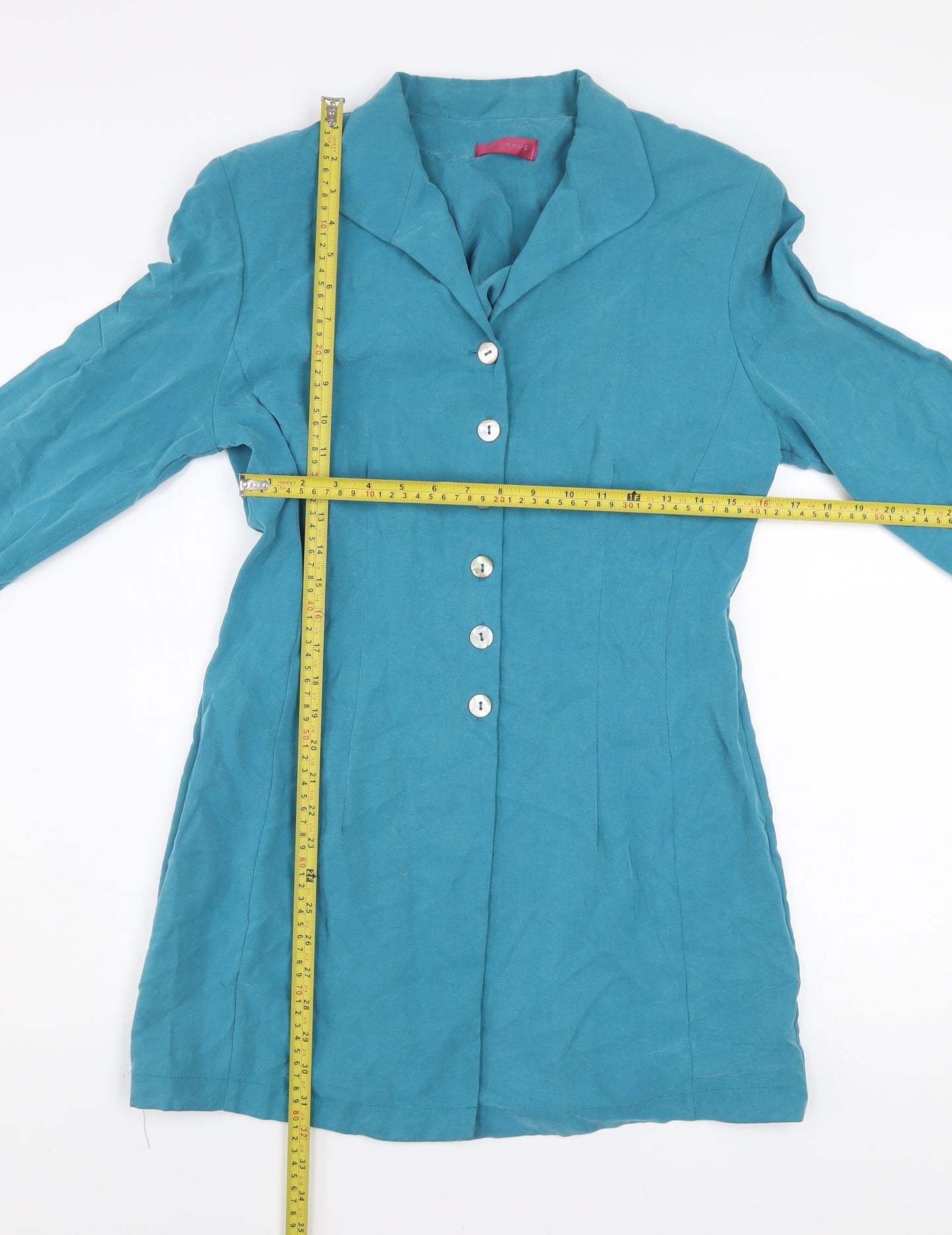 Richards Women’s Blue Long Blazer Jacket UK 12 Classic Modal