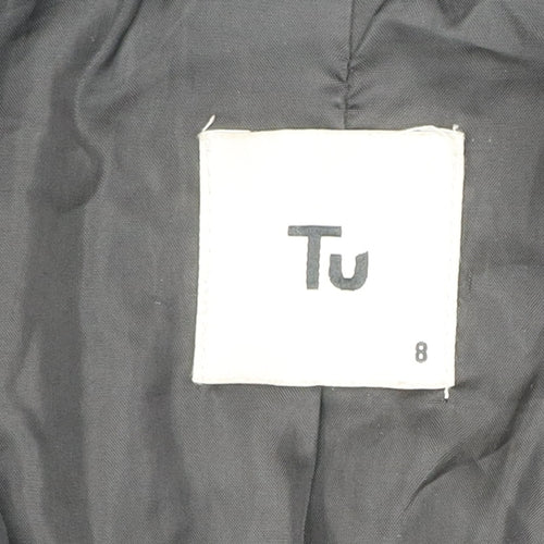 Tu Women's Black Quilted Long Coat Size 8 Lined Winter Jacket