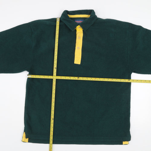Tracker Mens Green Fleece Henley Sweatshirt Size L Outdoor Warm Top