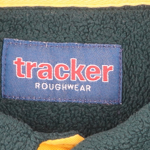 Tracker Mens Green Fleece Henley Sweatshirt Size L Outdoor Warm Top