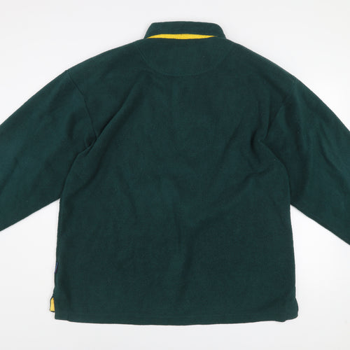 Tracker Mens Green Fleece Henley Sweatshirt Size L Outdoor Warm Top