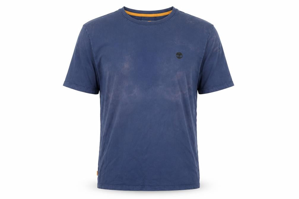 Front view of Timberland Men's Blue Regular Fit Cotton T-Shirt, size L