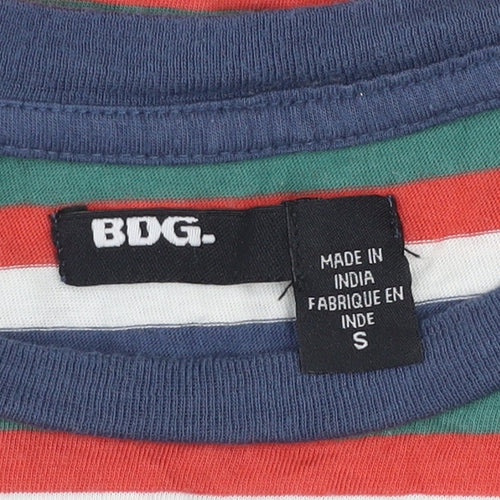 BDG Women's Multicoloured Striped Ringer T-Shirt Size S