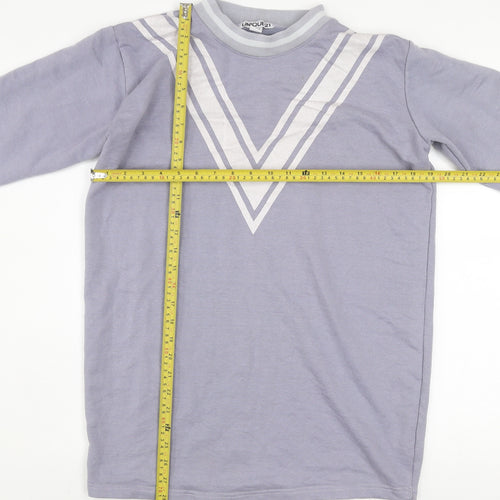 UNIQUE21 Women Grey Long Sleeve T-Shirt Dress Size 8