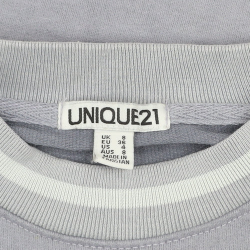 UNIQUE21 Women Grey Long Sleeve T-Shirt Dress Size 8
