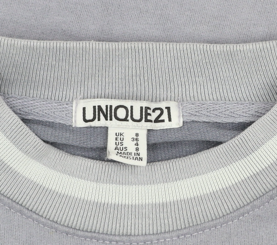 UNIQUE21 Women Grey Long Sleeve T-Shirt Dress Size 8
