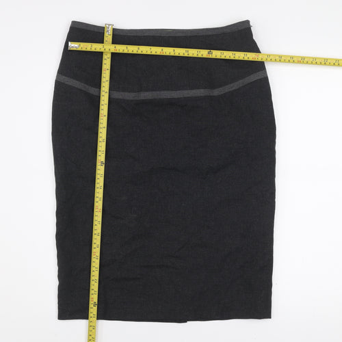 Pepperberry Womens Black Pencil Skirt Size 12 Workwear Cotton Blend