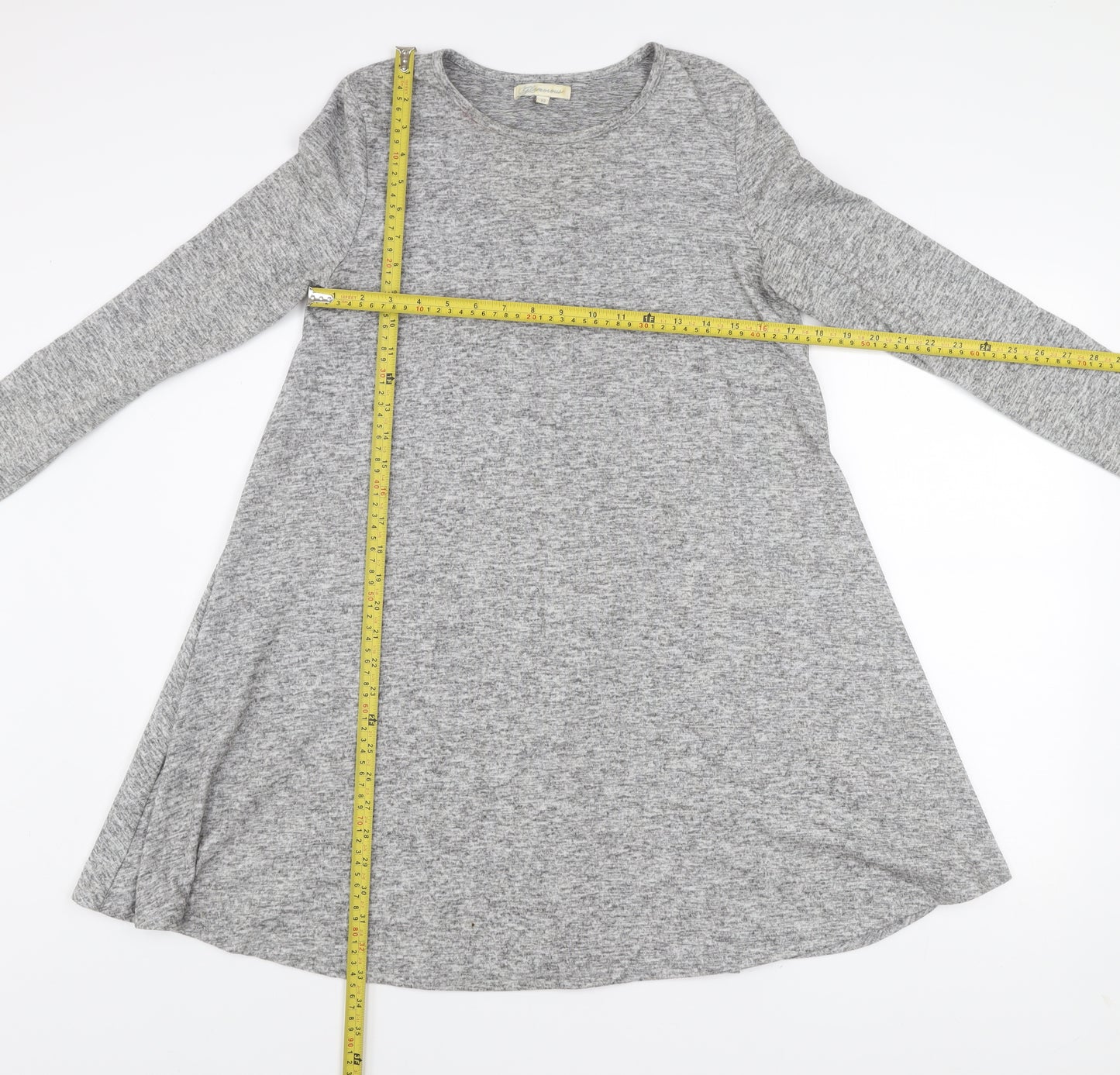 Glamorous Women's Grey A-Line Long Sleeve Jersey Dress Size 10