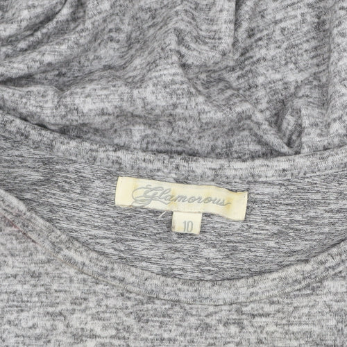 Glamorous Women's Grey A-Line Long Sleeve Jersey Dress Size 10