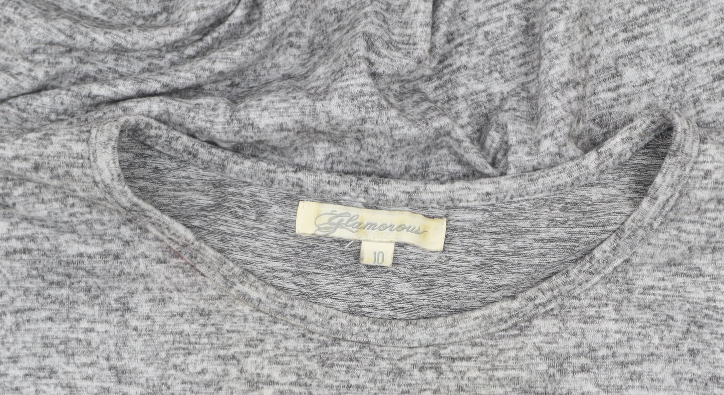 Glamorous Women's Grey A-Line Long Sleeve Jersey Dress Size 10