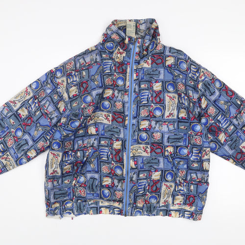 Outbrook Unisex Blue Nautical Silk Windbreaker Jacket M