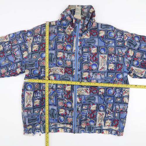 Outbrook Unisex Blue Nautical Silk Windbreaker Jacket M