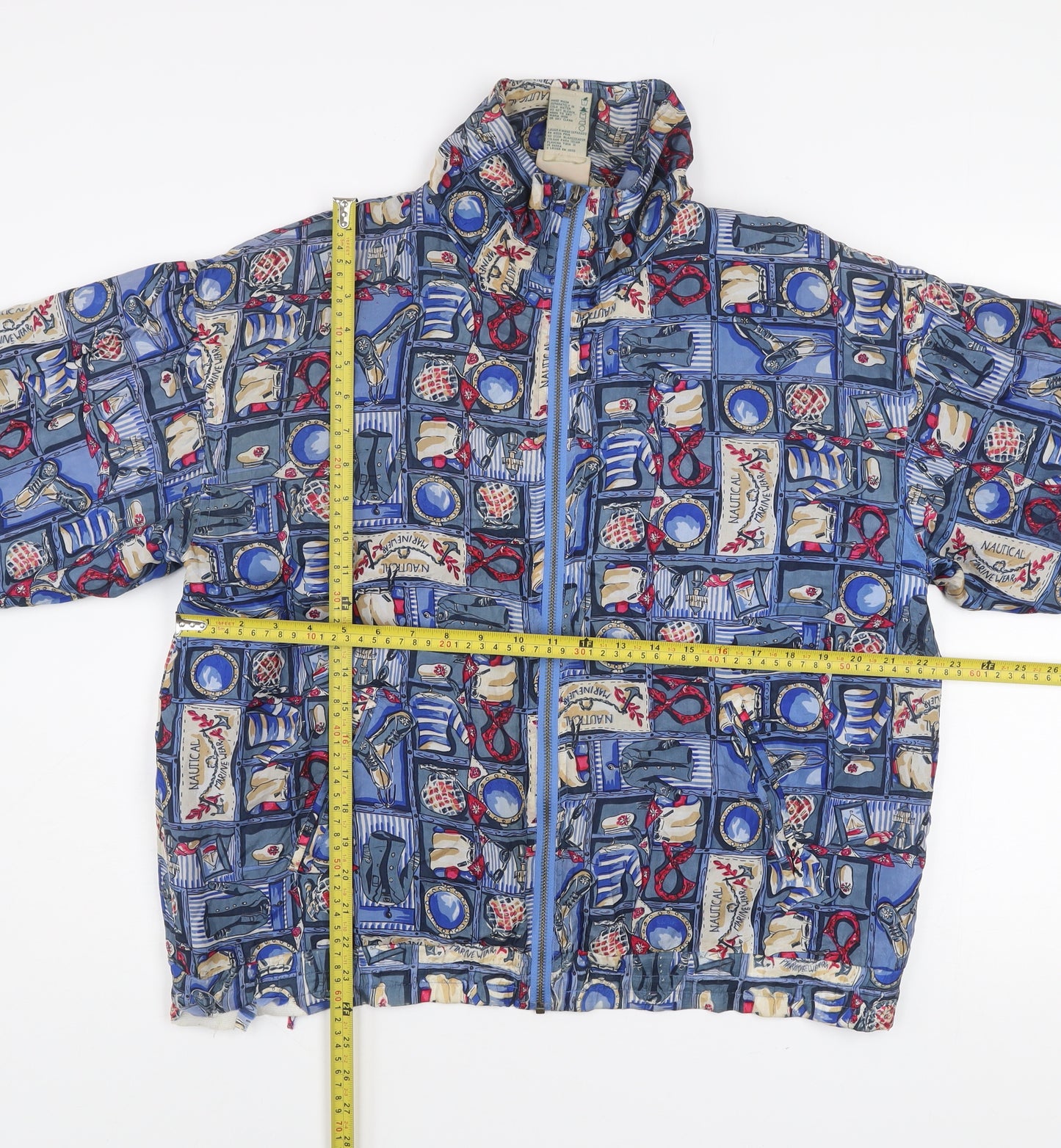 Outbrook Unisex Blue Nautical Silk Windbreaker Jacket M