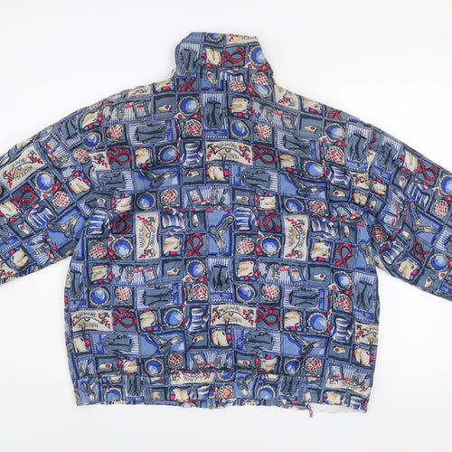 Outbrook Unisex Blue Nautical Silk Windbreaker Jacket M