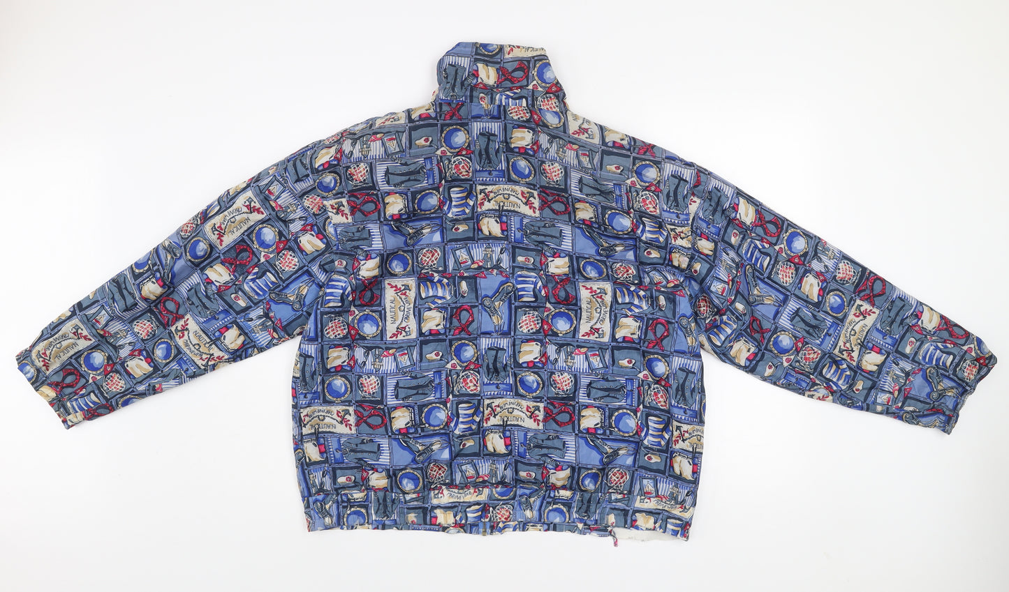 Outbrook Unisex Blue Nautical Silk Windbreaker Jacket M