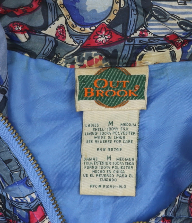 Outbrook Unisex Blue Nautical Silk Windbreaker Jacket M