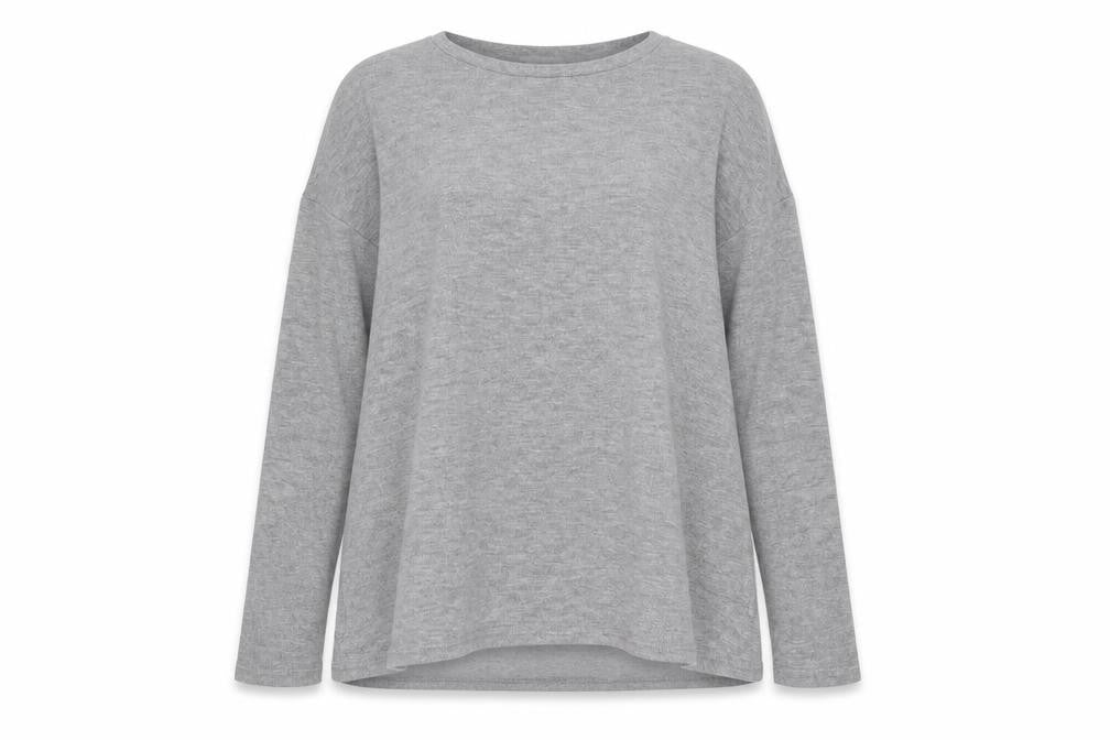 Front view of River Island Women’s Grey Crew Neck Long Sleeve jumper, size UK 8