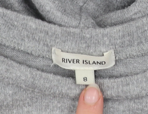 River Island Women’s Grey Crew Neck Long Sleeve Pullover Jumper Size 8