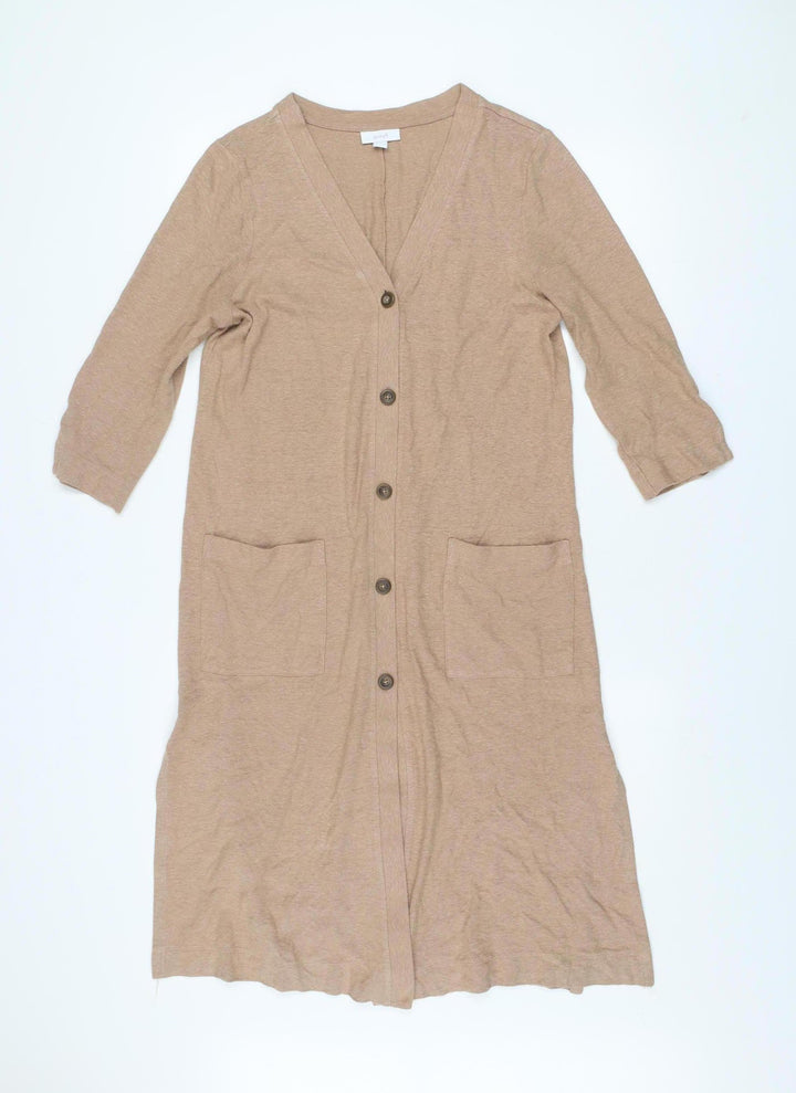 Pure Jill Women's Beige XS V-Neck 3/4 Sleeve Long Cardigan