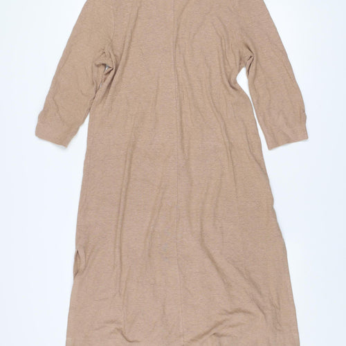 Pure Jill Women's Beige XS V-Neck 3/4 Sleeve Long Cardigan