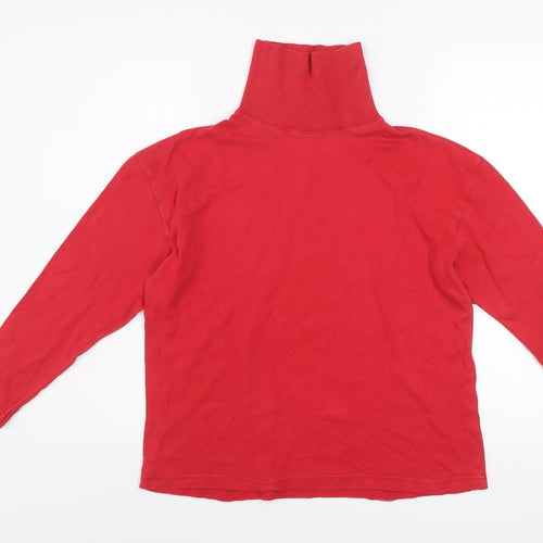 Richards Mens Red Cotton Long Sleeve Roll Neck Top Size S